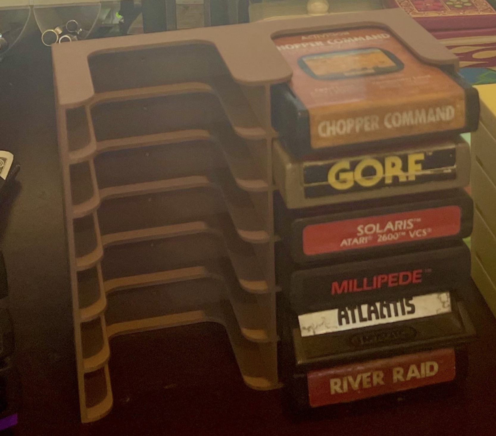 Atari 2600 Catridge Holder - holds 12 cartridges with holes for mounting.